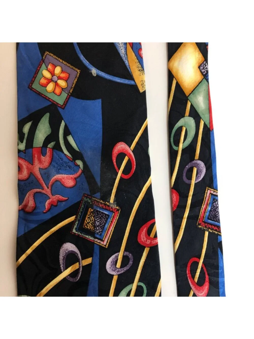 Carlo Palazzi Studio Silk Tie Black Colorful Mens Necktie Office Artistic Fun